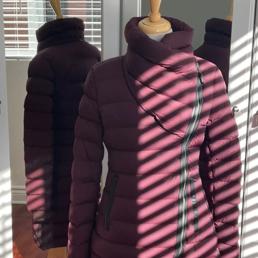 Rudsak Melodic Quilted Down Winter Coat / WITH OR WITHOUT FUR/ Burgundy / Medium - Picture 9 of 16